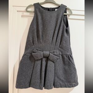 Chloe - Gray Sleeveless Dress with Bow